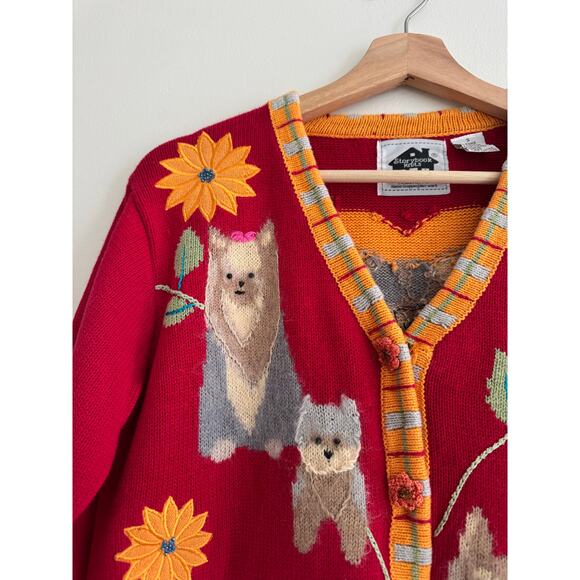 STORYBOOK KNITS Yorkie Dog Show Knit Cardigan Sweater Size Small - Picture 2 of 5